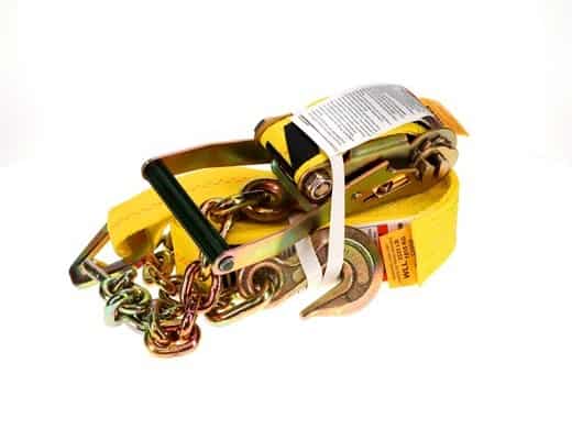 2″ x 30′ Ratchet Strap with Chain Anchor