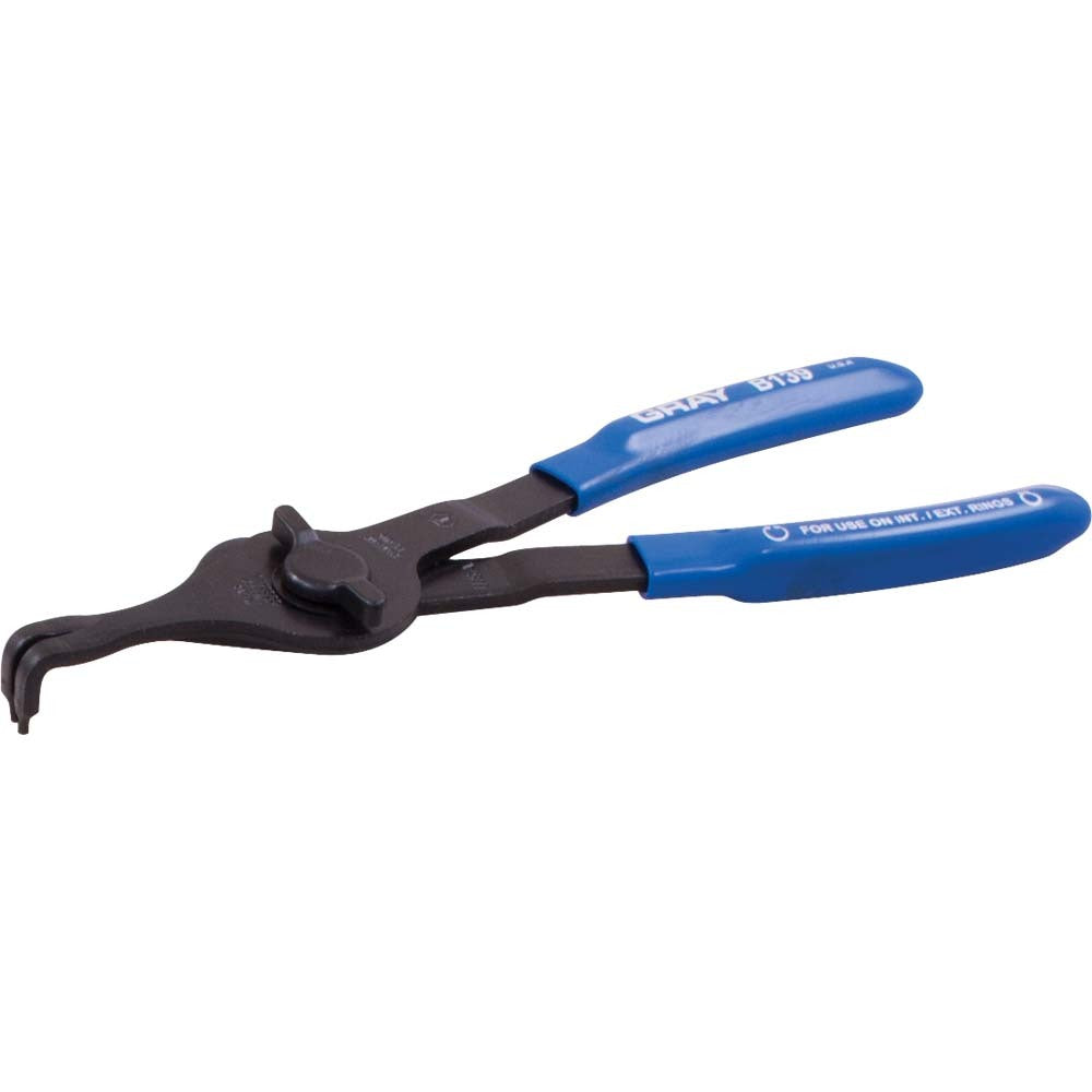 Pince à anneau élastique convertible de 9-1/4 pouces, interne/externe avec pointe fixe à 90 degrés de 0,090 pouce