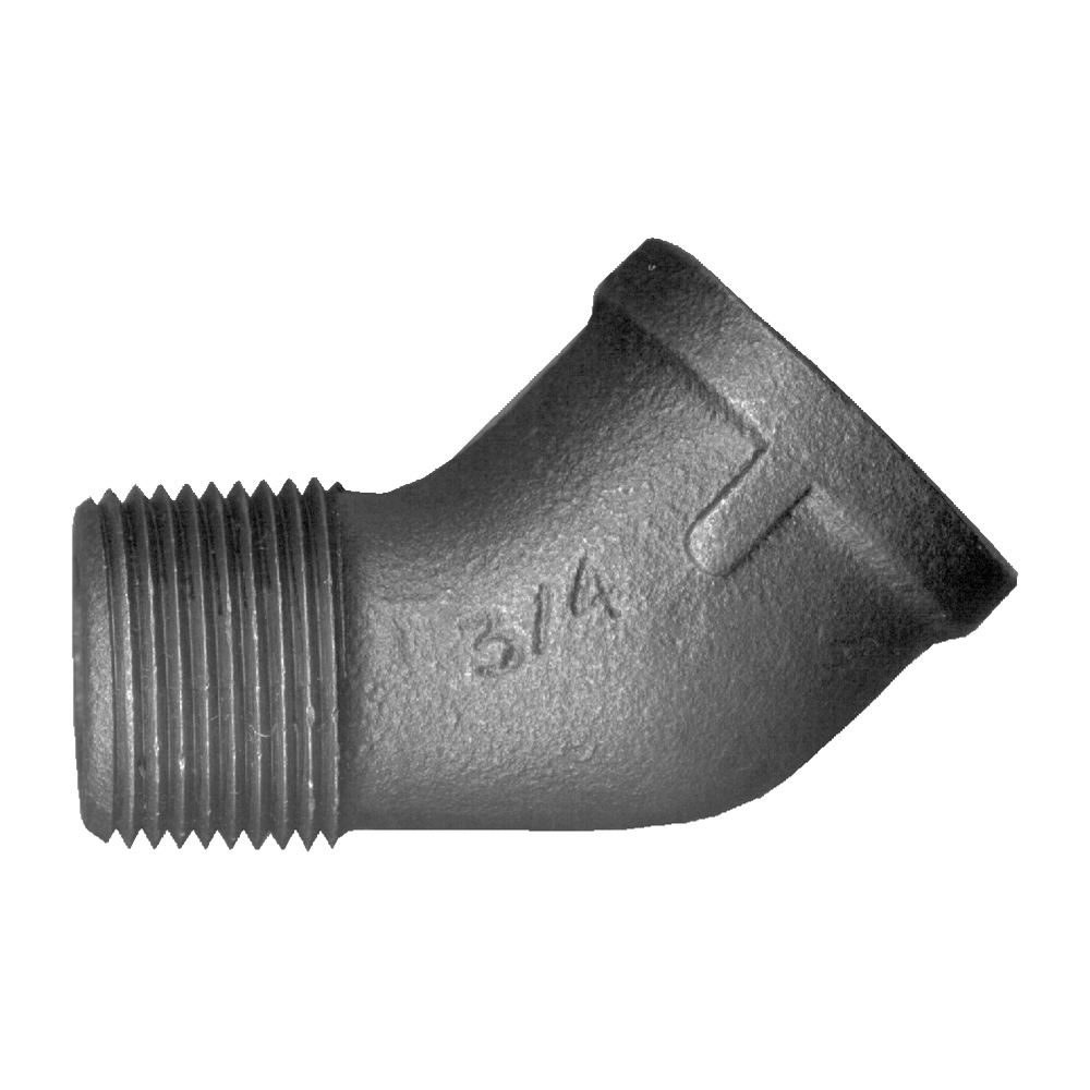 Coude à 45°, en fer, 1/4 MPT x 1/4 FPT