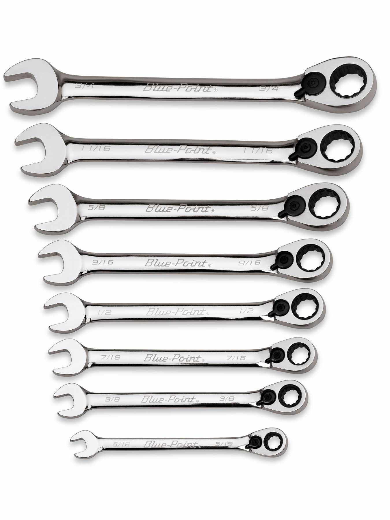 8 Piece SAE Reversible Ratchet Wrench Set (5/16 to 3/4 Inch)
