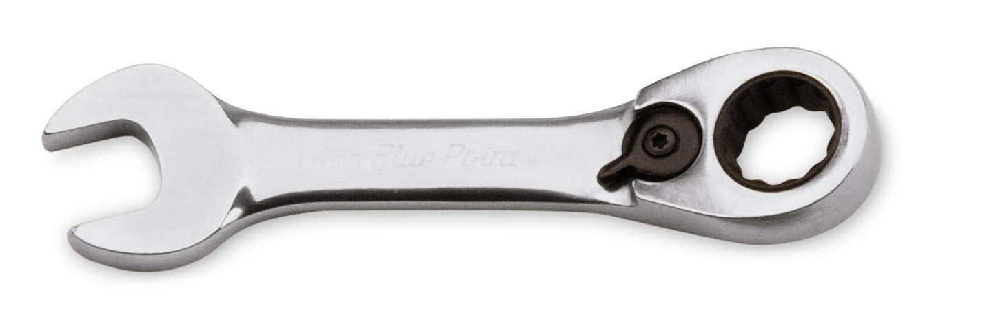 14 mm 12-Point Metric 15° Offset Short Ratcheting Combination Wrench