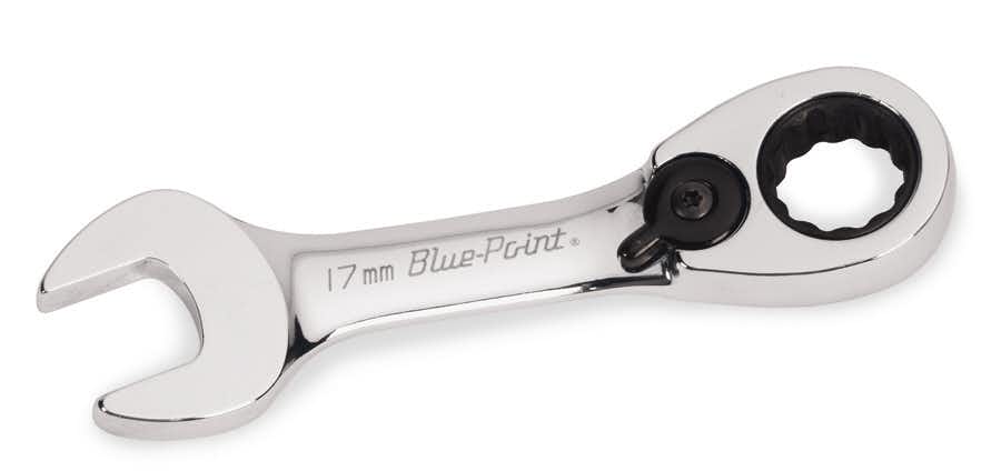 17 mm 12-Point Metric 15° Offset Short Ratcheting Combination Wrench