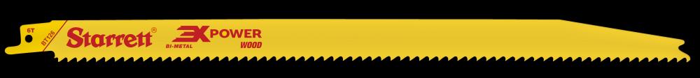 3X Power - Wood Bi-Metal Reciprocating Blades - 12" x 3/4" x 0.050" x 6 TPI - Tapered Shape - 5 Pack