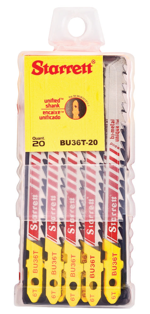 Lames de scie sauteuse bimétalliques 3" x 5/16 x 0,050 x 6T pour la coupe du bois, paquet de 20