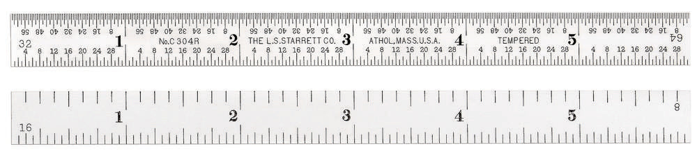 C304R-6 Steel Rule With Inch Graduation