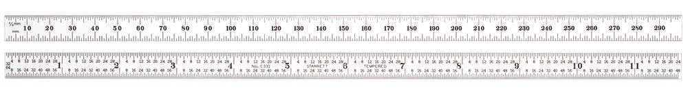 300mm Full-Flexible Steel Rule with Inch and Metric Graduations #31 Grads