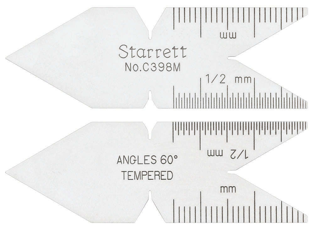 Calibre central en acier, plage de 60 degrés, norme métrique