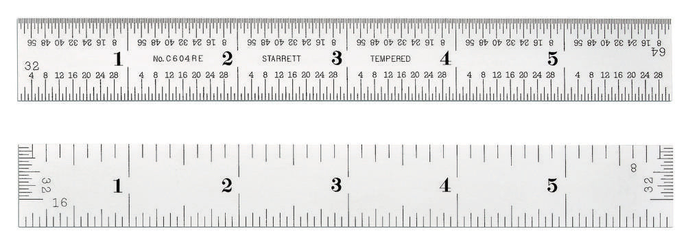 C604RE-6 Spring-Tempered Steel Rule With Inch Graduations