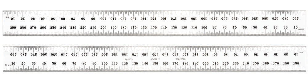 Spring-Tempered Steel Rule Millimeter Figures 0 To 300mm Length