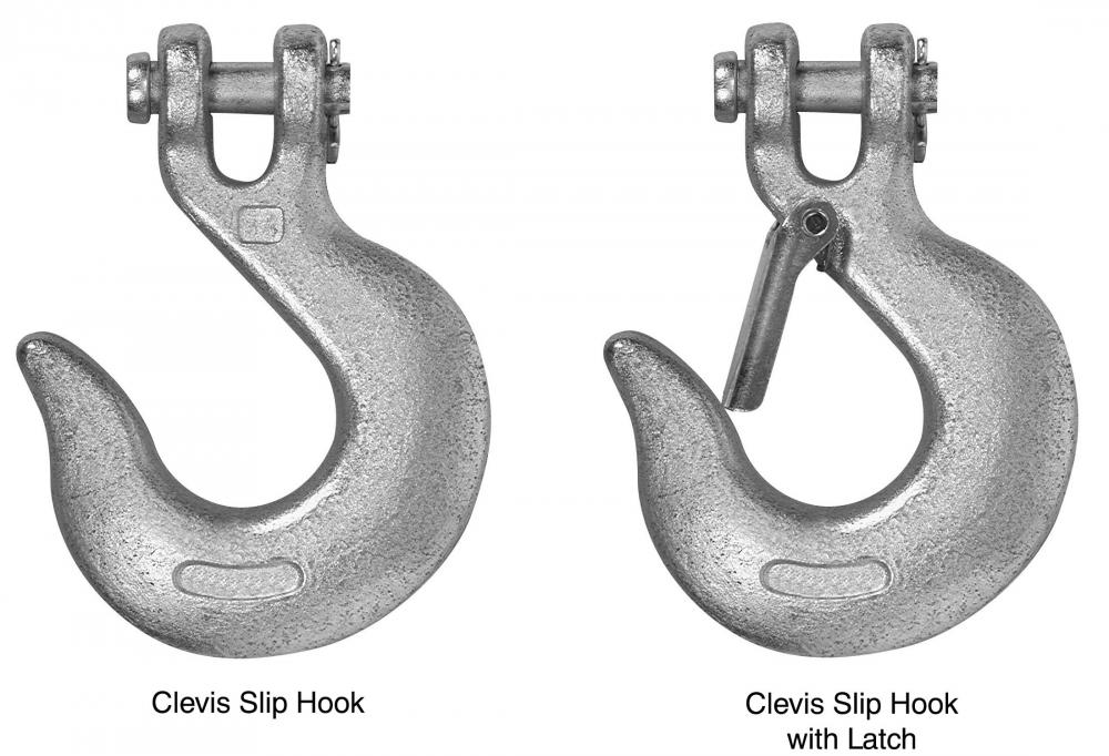 3/8" Grade 43 Clevis Slip Hook With Latch, Zinc Plated