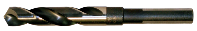 Cle-Line, 118° Silver & Deming Drill With 1/2" Reduced Shank, Black & Gold, HSS, 1877 1-1/2