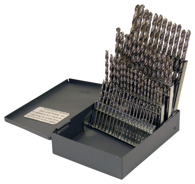 Cle-Line, 60-Piece Drill Bit Set, Bright, HSS, 1898 #1-#60