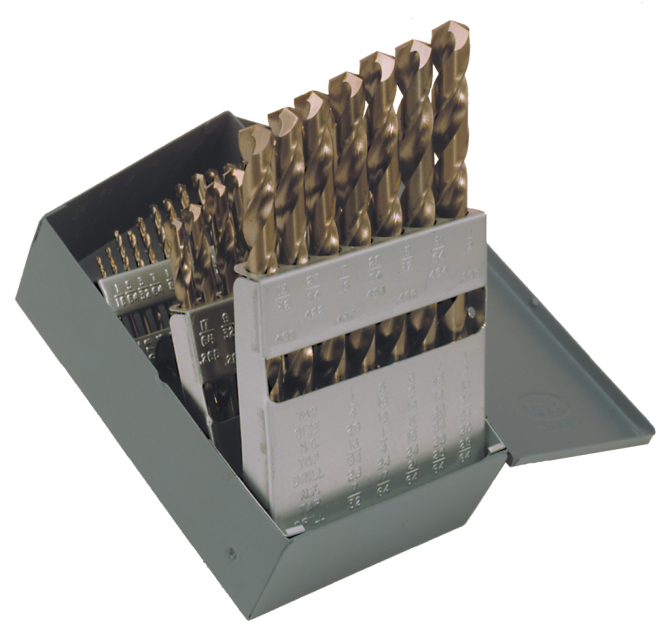 Chicago-Latrobe, jeu de forets au cobalt 29 pièces, paille, HSS-CO 8 %, 550 1/16"-1/2"