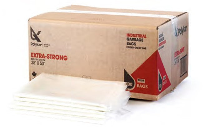 Sacs à ordures clair extra-fort 35''x50'' 100/cs