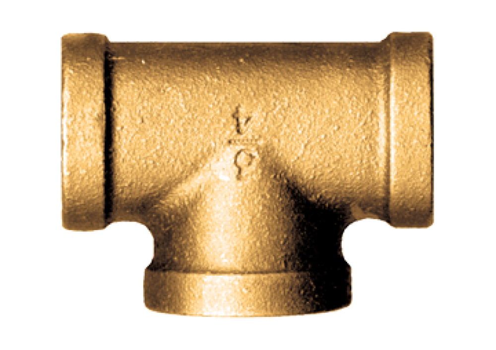Cast Tee, Brass, 3/4 FPT