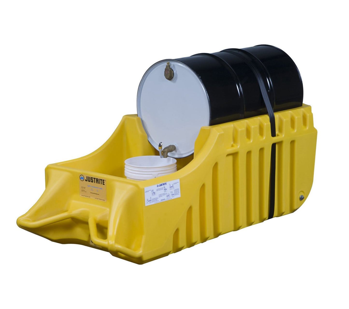 Drum Containment Caddy, Yellow, Polyethylene, 32’’ x 72 ¼’’ x 27’’