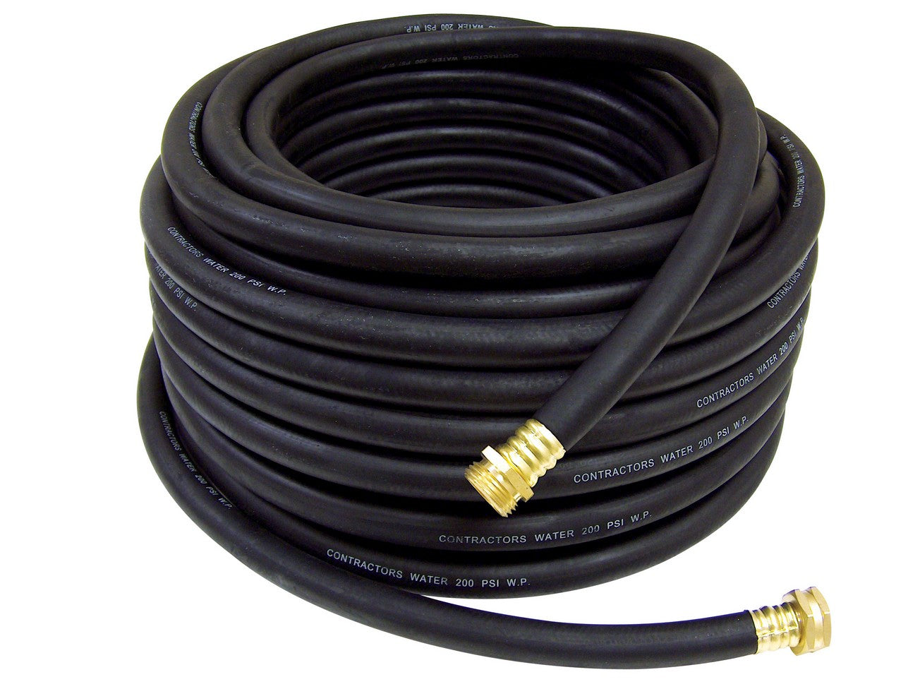 Contractor Water Discharge Hose 5/8" x 50' x 200 PSI with Garden Fittings