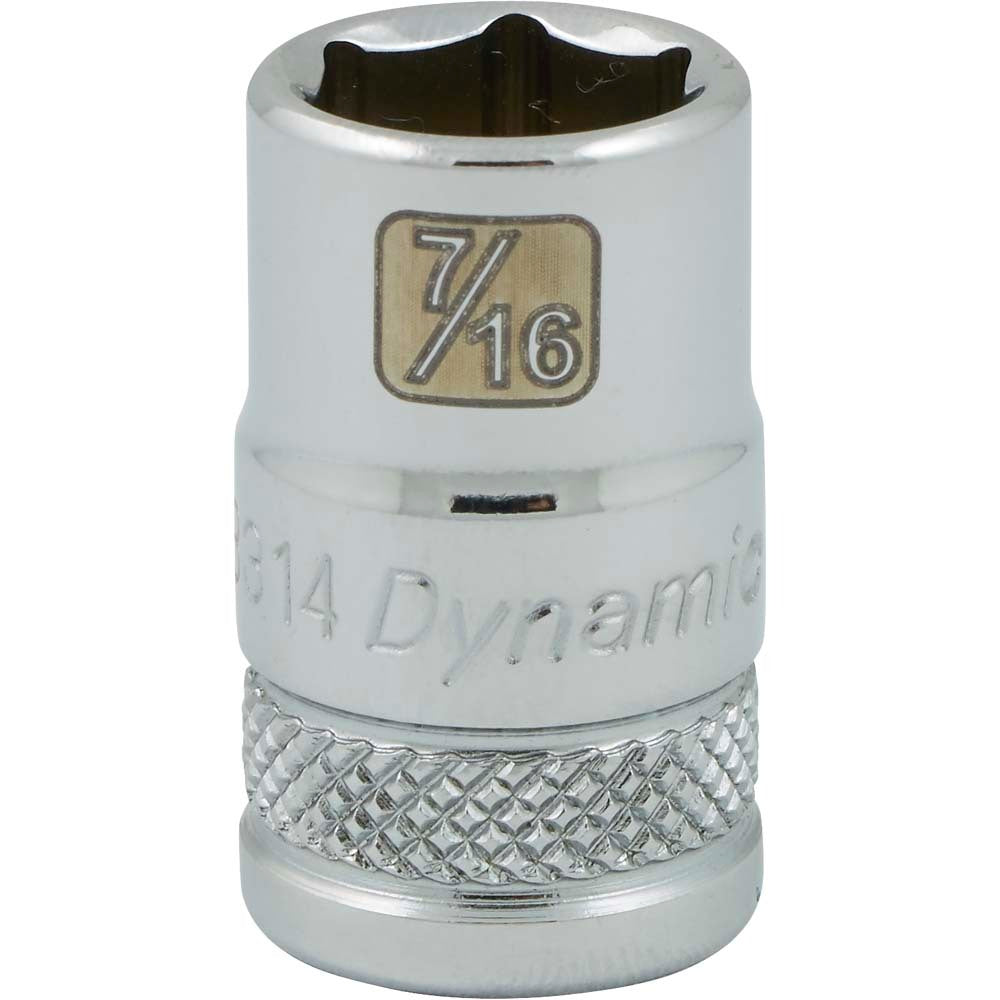 Socket - 3/8" Drive, 7/16" Hex, 6-Point, Chrome