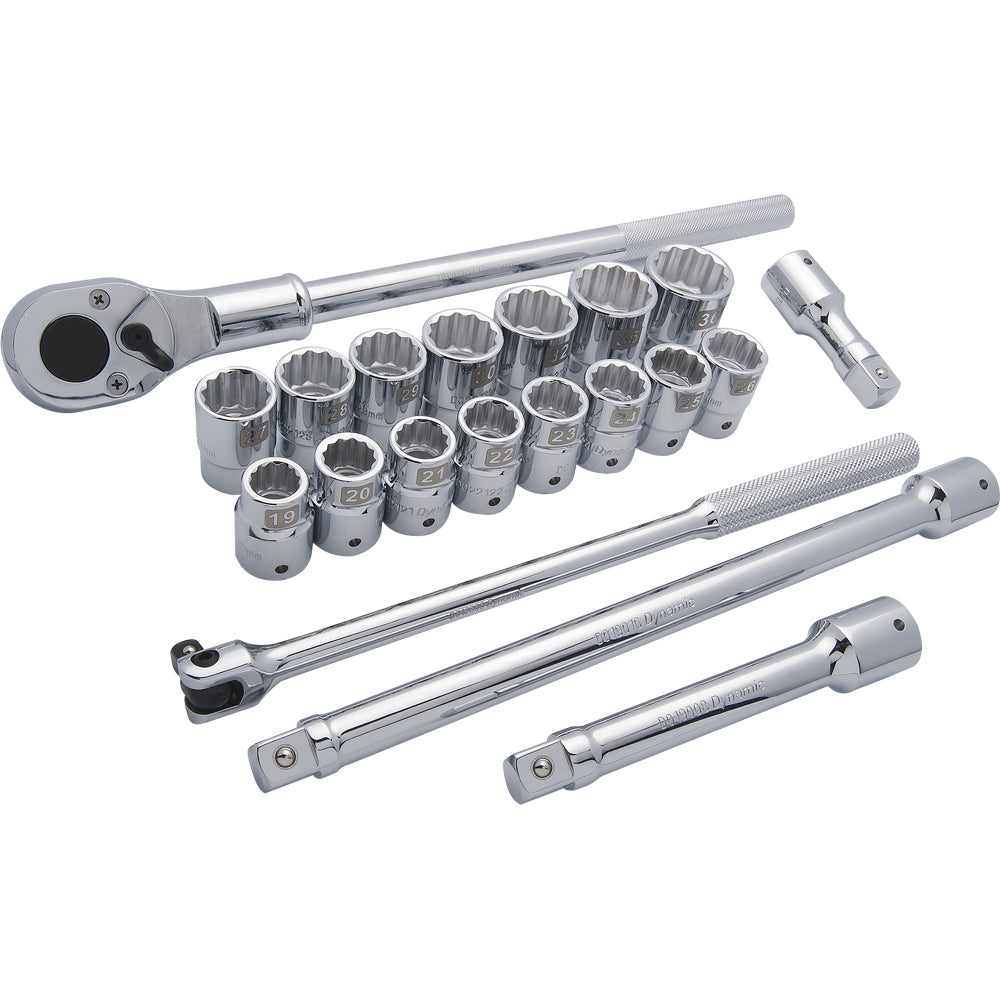 Socket Set - 3/4" Drive 20 Pieces 12-Point Standard Metric