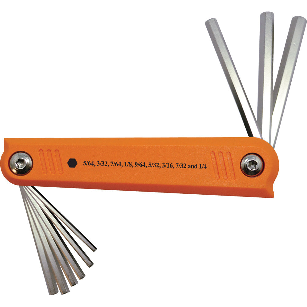 9 Piece SAE Folding Hex Key Set