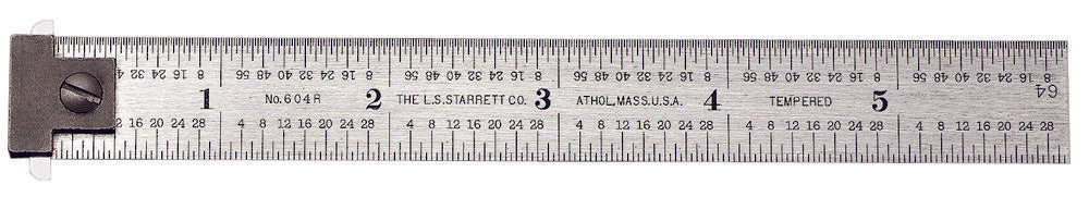 DH604R-6 Spring-Tempered Steel Rule With Inch Graduations