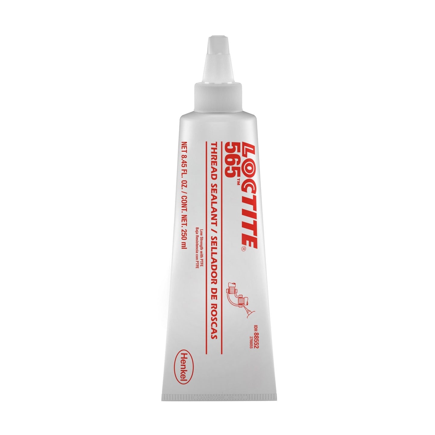 LOCTITE® 565, White to Off-White, 1-Part, Low strength, High Viscosity, Anaerobically-Cured, Methacrylate ester, Acrylic Thread Sealant, 250 ml Tube
