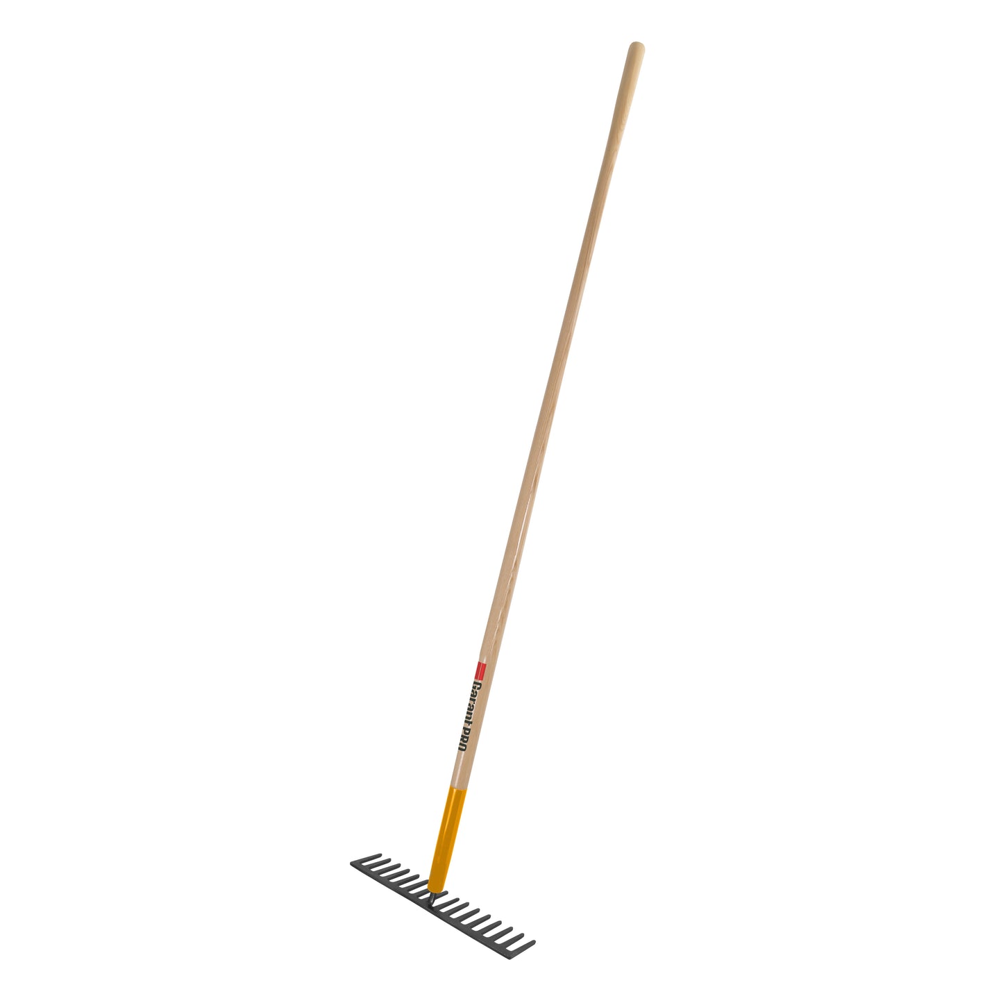 Level rake, 16 steel tines, wood handle