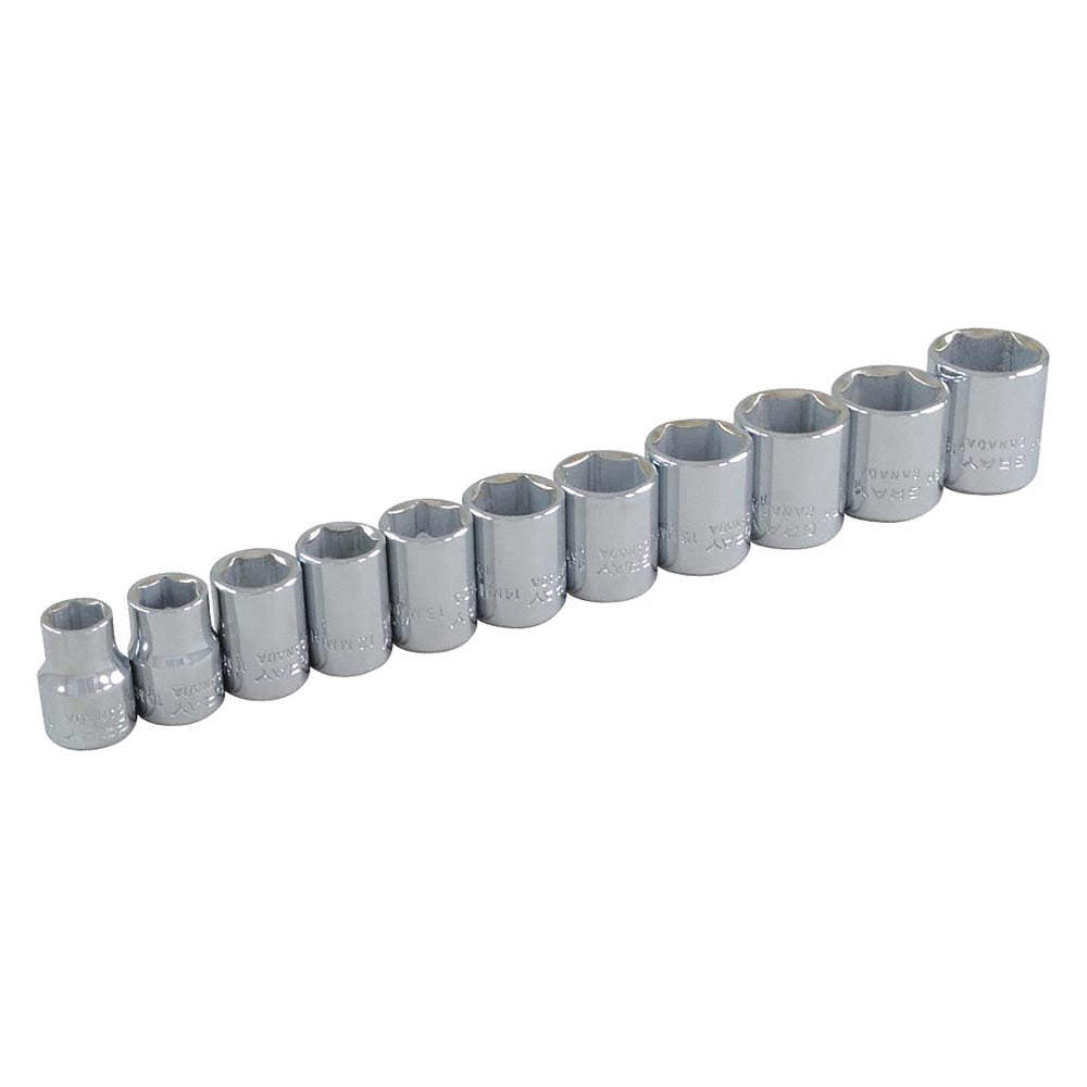 Jeu de douilles métriques à entraînement 3/8", 6 pans