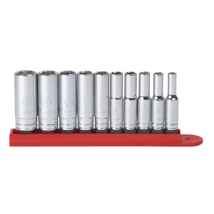 Gearwrench, 10 Pc. 1/4 Drive 6 Point Deep SAE Socket Set