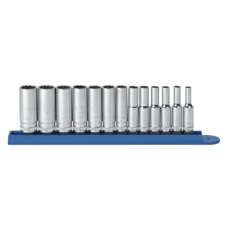 Gearwrench, 13 Pc. 1/4" Drive 12 Point Deep Metric Socket Set