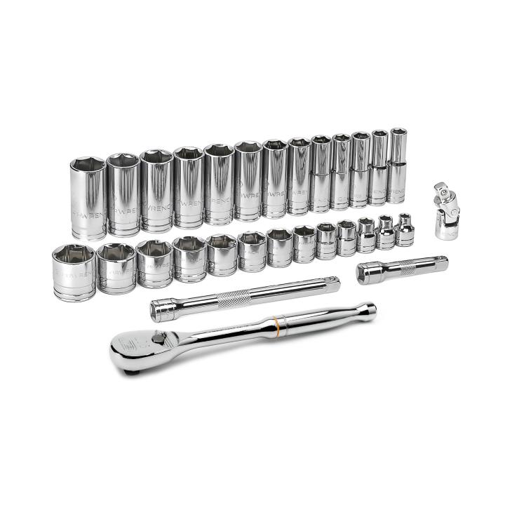 Gearwrench, 30 Pc. 3/8" Drive 6 Point SAE Standard and Deep Socket Set