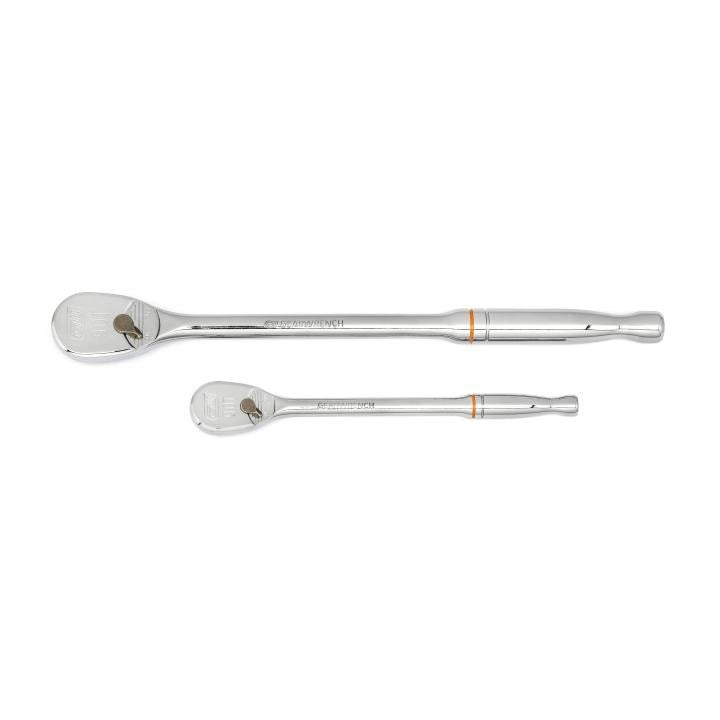 Gearwrench, 2 Pc. 1/4" & 3/8" Drive 90-Tooth Long Handle Teardrop Ratchet Set