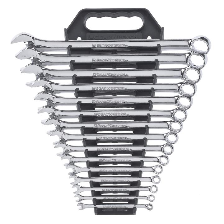 Gearwrench, 15 Pc. 12 Point Long Pattern Combination SAE Wrench Set