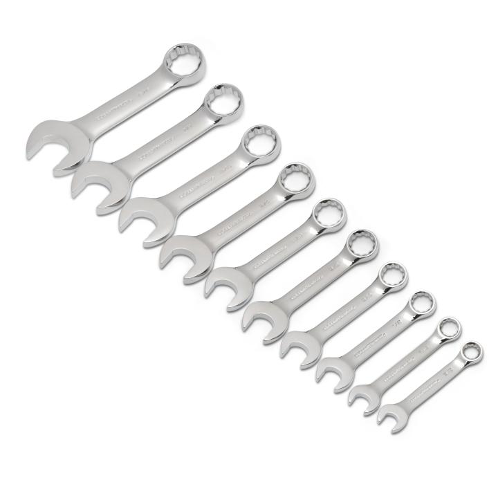 Gearwrench, 10 Pc. 12 Point Stubby Combination SAE Wrench Set