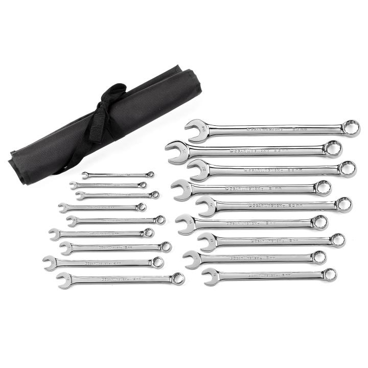 Gearwrench, 18 Pc. 12 Point Long Pattern Combination Metric Wrench Set
