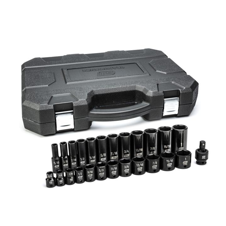 Gearwrench, 25 Pc. 3/8" Drive 6 Point Standard & Deep Impact SAE Socket Set