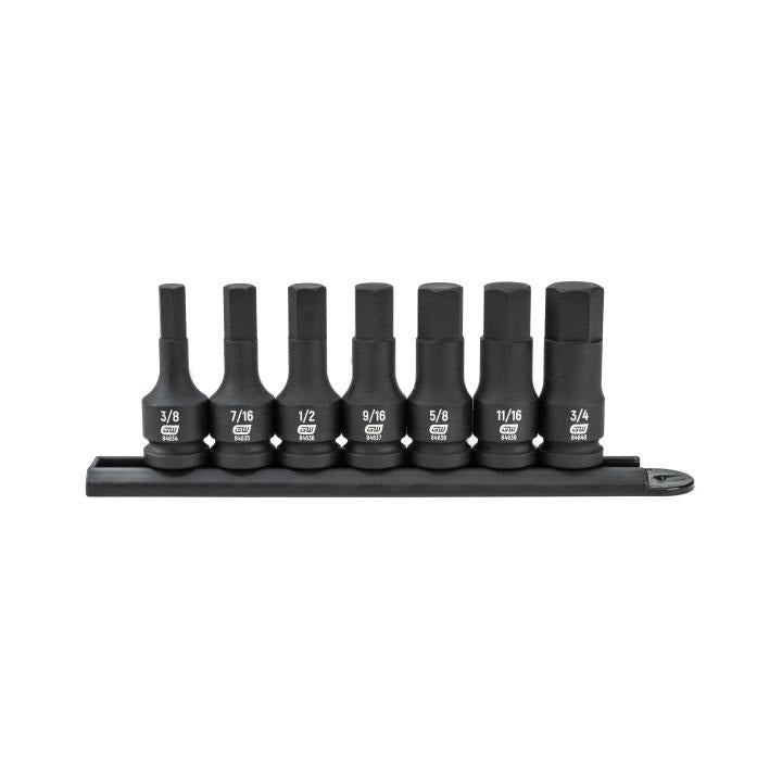 Gearwrench, 7 Pc. 1/2" Drive Hex Bit Impact SAE Socket Set