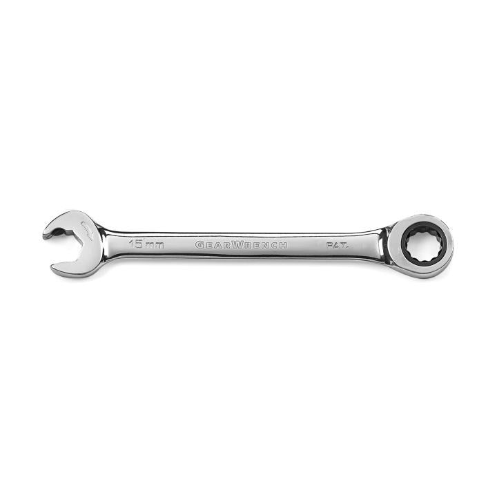 Gearwrench, 15mm 72-Tooth 12 Point Open End Ratcheting Combination Wrench