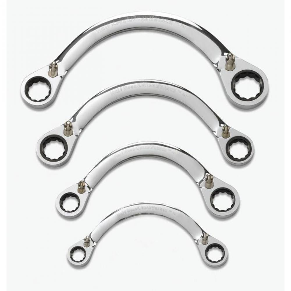 4-Piece Half Moon Ratcheting Wrench Set, Sae
