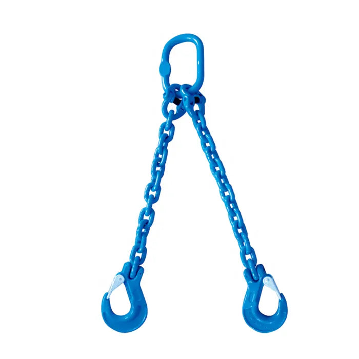 Chain sling gr100, double legs 5/8" x 8' latch hook