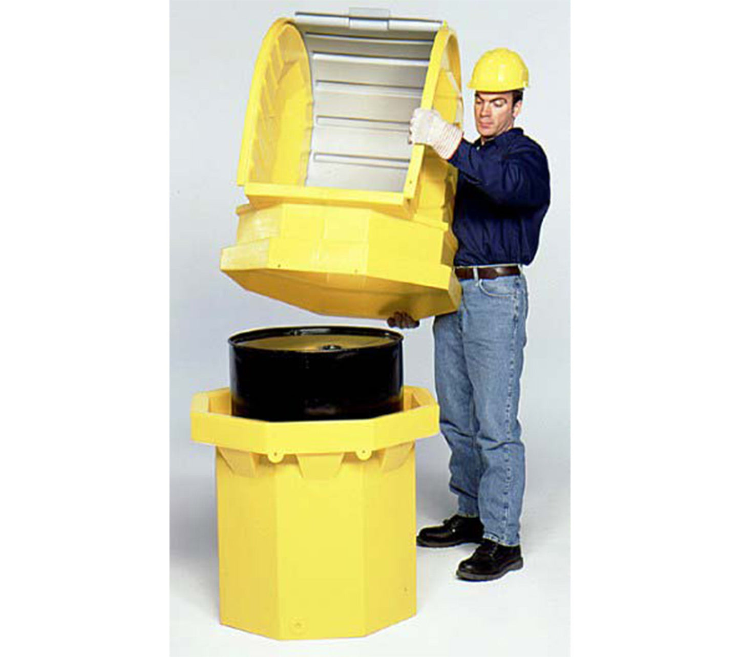 Hard-Top Spill Pallet Plus, Yellow, Polyethylene, 36″ x 36″ x 66″ without drain