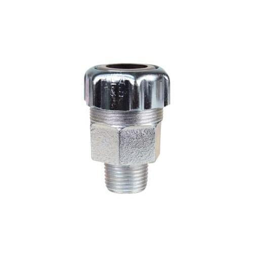 Cable Gland 1/2 in 0.562 - 5/8 in Watertight, Straight Malleable Iron Silver