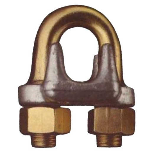 U-Bolt Forged Wire Rope Clip, Golden, 1/8" Drop