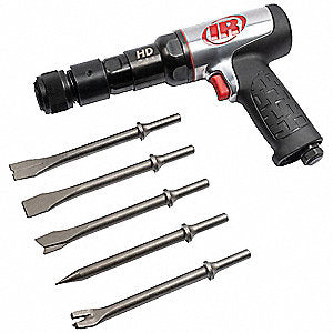 Air Hammer Kit, Heavy Duty Shank, 5 Chisels, 3/4 In (19 mm) Bore, 2600 Bpm