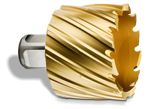 Annular Cutter With 3/4 Straight Shank, HSS, TiN Coated, 2" Dia.