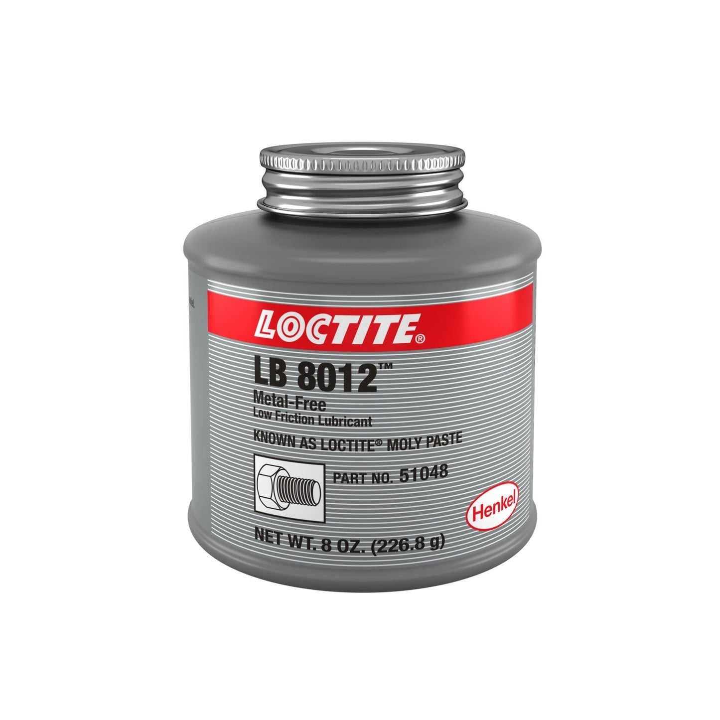LOCTITE® LB 8012, Black, Metal-Free, Static Load Resistant Anti-Seize Lubricant, 8 oz Bottle