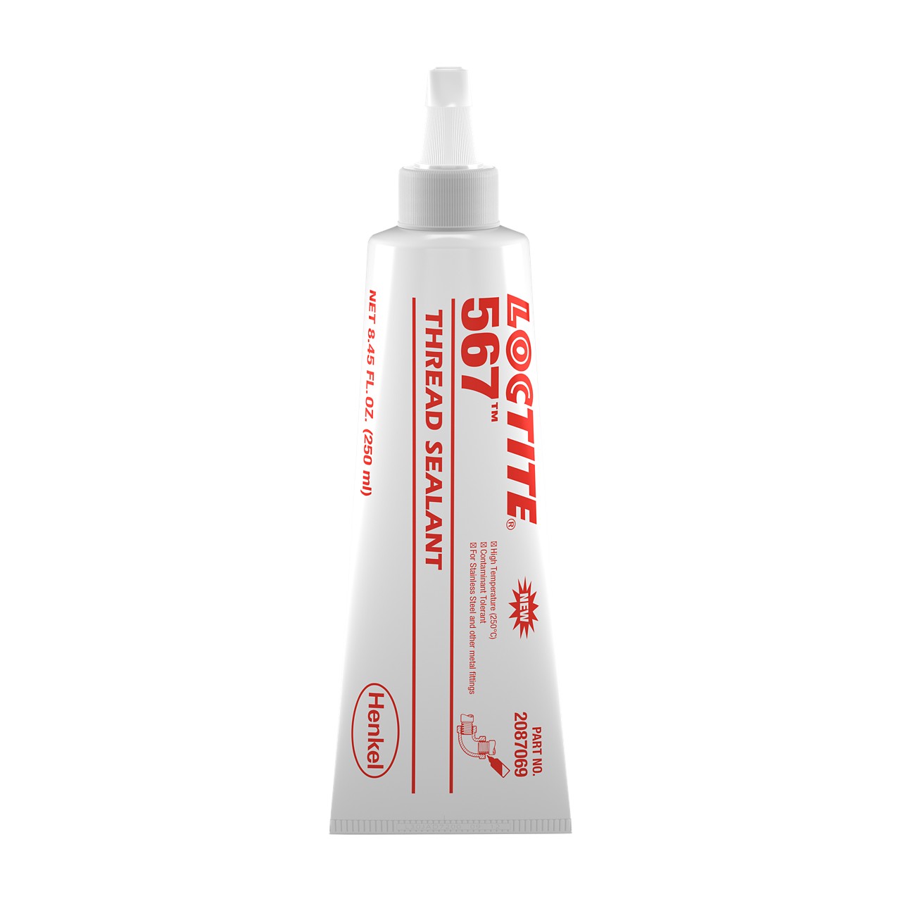 LOCTITE® 567, White, 1-Part Thread Sealant, 250 ml Tube