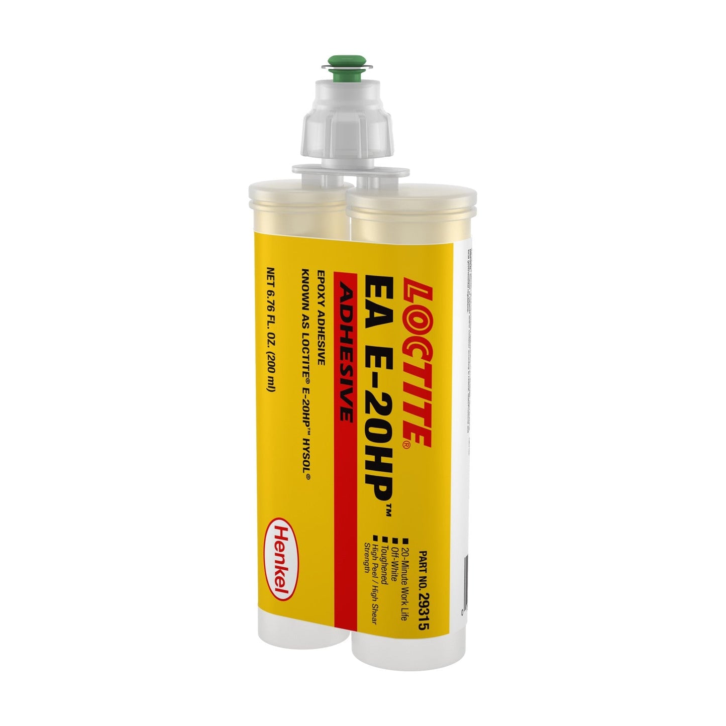 LOCTITE® EA E-20HP, 2-Part, Toughened, Medium-Viscosity, Epoxy-Based Structural and Magnet Bonder, 200 ml Standard Cartridge