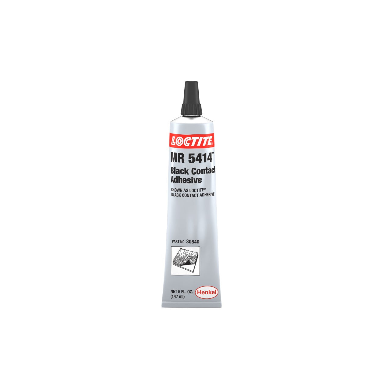 LOCTITE® MR 5414, Viscous Neoprene Rubber Solvent-Based Liquid Contact Cement, Black, 5 fl oz Tube