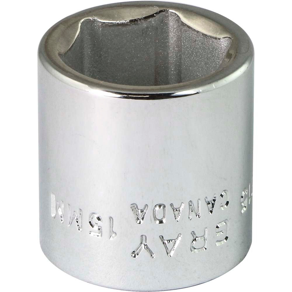 Socket - 1/4" Drive, 15mm Hex, 6-Point